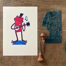Wellwisher Linocut series