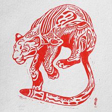 Linograbado art | Feline
