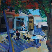 Impressionist painting: Bar el Caribe
