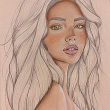 Ilustración con pasteles y lápices de colores