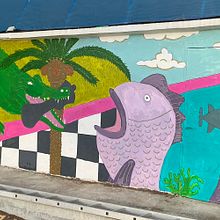 Crocodile and a fish