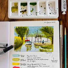 Water reflection with Aquarelle