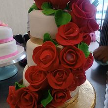 pastel de rosas de fondant