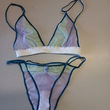 Completo lilla, menta e ottone