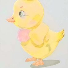 Baby duck watercolor painting 