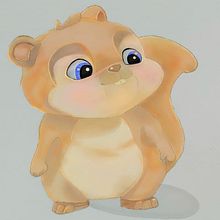 Funny squirrel watercolor painting 