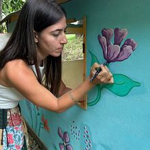 Mural Estilo Botanico para Casita de Niños