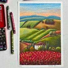 Landschaftsbilder mit Ölpastellen
