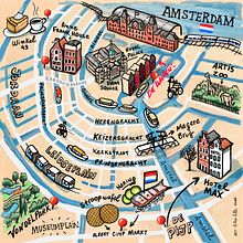 Mapa Ilustrado de Amsterdam