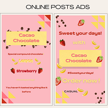 Posts for chocolate brand ads & visual identity