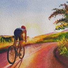 "Ciclista" Acuarela