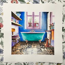 "Baño" Acuarela