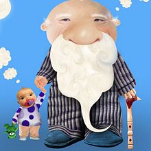 Abuelo y su nieto. Design, and Traditional illustration project by Gabriela Moo - 07.28.2009