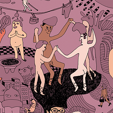 Nudistas en Barcelona. Projekt z dziedziny Trad, c i jna ilustracja użytkownika Caroline Selmes - 20.10.2009