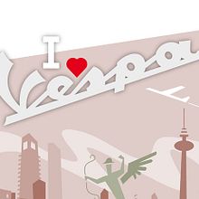 I love vespa. Un proyecto de Diseño, Ilustración tradicional y Publicidad de Artemio Espada Tizona - 23.03.2010