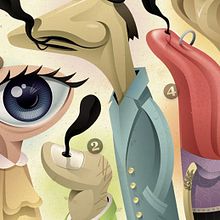 Los cinco resentidos. Design, and Traditional illustration project by Mᴧuco Sosᴧ - 06.16.2010