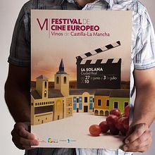 Propuesta Cartel Festival de Cine La Solana                             (Colaboración con Ángel Moreno). Design, and Traditional illustration project by Jacinto Navarro Mondéjar - 10.25.2010