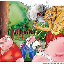 Los 3 cerditos. Ilustração tradicional projeto de Rey Mono Grafico - 26.01.2011