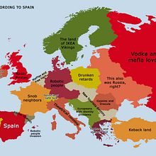 Europe acording to Spain. Design, and Traditional illustration project by Isabel Martín - 03.04.2011