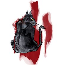 El Gato Negro. Traditional illustration project by Marisela Andara Sánchez - 03.23.2011
