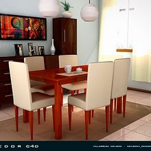 Comedor c4d. Design, and 3D project by Nelson Villarruel - 06.17.2011