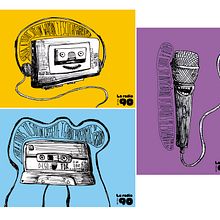 La radio en los 90. Design, Traditional illustration, and Music project by Pablo Pighin - 07.08.2011