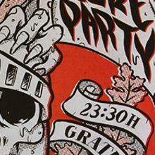 Sant Jordi Hardcore Party. Design, and Traditional illustration project by Joel Abad - 09.06.2011