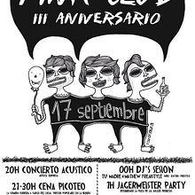 Cartel III Aniversario PinkCLub. Design, and Traditional illustration project by Psikonauta - 09.07.2011