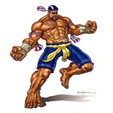 Concept luchador Muay Thai . Traditional illustration project by ángel luis sánchez - 11.03.2011