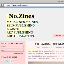 Web · No.Zines. Un proyecto de Diseño de Roberto Vidal Studio - 04.11.2011