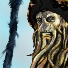 Davy Jones. Design, and Traditional illustration project by Álvaro Moldes - 01.07.2012