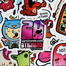 20 Carnivorum Stickers. Design, and Traditional illustration project by Edu Morente - 01.18.2012