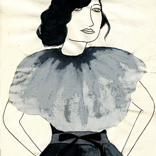 Mujer de traje gris. Traditional illustration project by vanessa santos - 02.24.2012