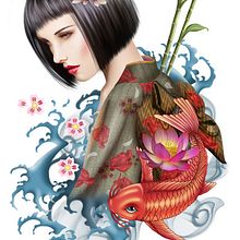KIMONO. Traditional illustration project by toxic_retro - 03.26.2012