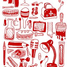 Red pattern. Un proyecto de Ilustración tradicional de Banessa Millet - 22.05.2012