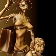 Princesa del pueblo y madre del año . Traditional illustration, and 3D project by Ninio Mutante - 06.05.2012