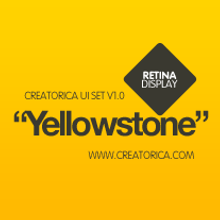 Creatorica UI Set - Yellowstone. Un proyecto de Diseño y UX / UI de Rodolfo Biglie - 10.07.2012