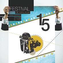 15 Diseño Cartel Festival de Málaga - Cine Español . Design, Traditional illustration, Film, Video, TV, Photograph, and Advertising project by Juan Pedro GARCIA ROYO - 07.20.2012