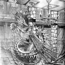 Dragón a lapiz. Traditional illustration project by Victor Manuel Lozano Lázaro - 08.02.2012