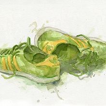 Acuarelas y zapatillas. Un proyecto de Ilustración tradicional de Josep Segarra - 04.10.2012