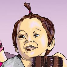 Adora just discovered a sea of Nutella. Design e Ilustração tradicional projeto de Albertinto - 06.10.2012