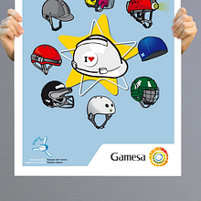 Gamesa posters. Design, and Traditional illustration project by Nuria Hache - 10.15.2012