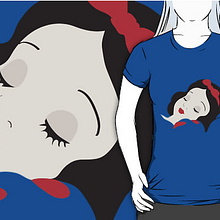 Camiseta Blacanieves. Design, and Traditional illustration project by Leva Tripiana Montes - 02.26.2014