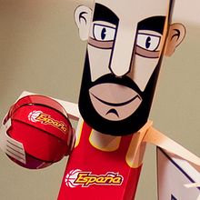 Pau Gasol - Paper Basketball Star. Un proyecto de Diseño, Ilustración tradicional, Cine, vídeo, televisión, Fotografía y Publicidad de Luis Vanegas - 27.10.2012