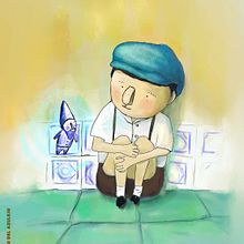 Hombrecito del Azulejo. Traditional illustration project by Nori Kobayashi Seki - 11.14.2012