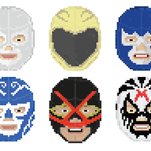 Lucha Libre pixel-portraits.. Un projet de Illustration traditionnelle , et Cinéma, vidéo et télévision de Tom Major - 27.12.2012