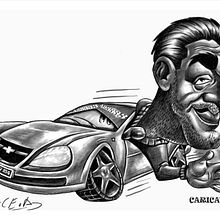 Caricatura para un remisero. Ilustração tradicional projeto de Marcelo Pace - 21.01.2013