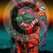 Ilustración "Astronauta Marinero". Traditional illustration project by MIGUEL ANGEL JANEIRO FERNÁNDEZ - 05.14.2013
