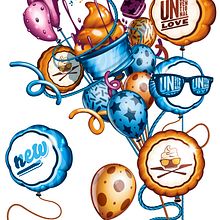 Balloons - Illustration. Advertising, Design, and Traditional illustration project by david sánchez cobos - 03.07.2013