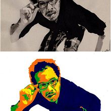 Retrato por encargo estilo Pop Art, muy alegre y original!. Un progetto di Illustrazione tradizionale di Anna Gimenez - 17.03.2013